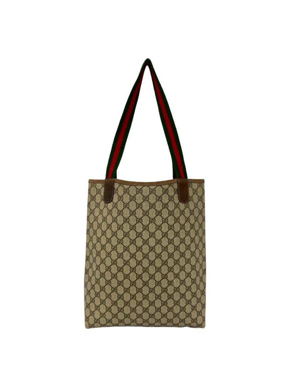 Gucci Vintage Sherry Line GG Logo Leather Tote Brown - Picture 3 of 10